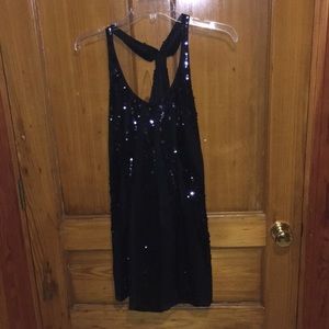 Juicy Couture Black sequin striped mini dress